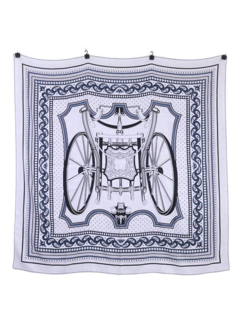 Hermes les Roues de Phaeton Quad Wheel Silk Cashmere Carre Geant 140 Shawl Scarf